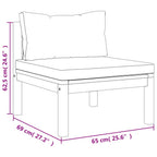 7-tlg. Garten-Lounge-Set mit Creme Kissen Massivholz Akazie