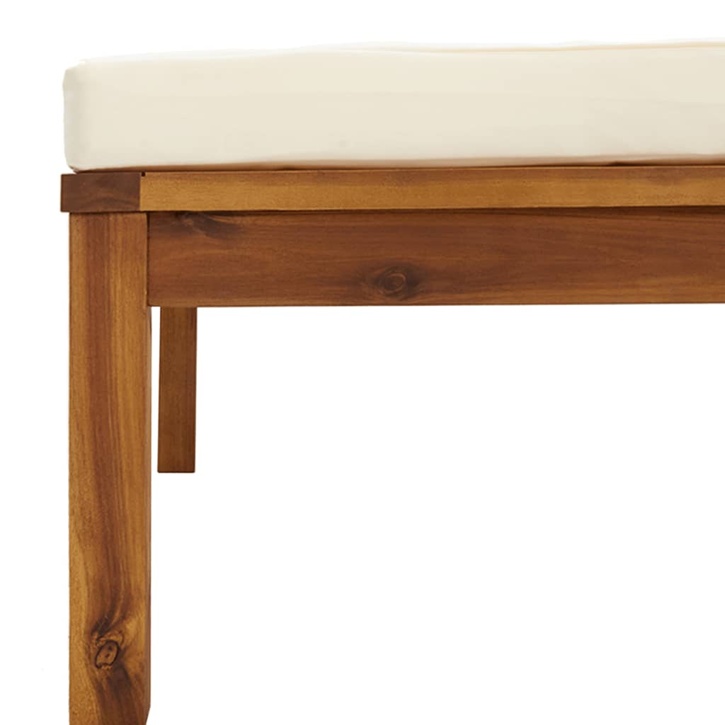 12-tlg. Garten-Lounge-Set mit Creme Kissen Massivholz Akazie