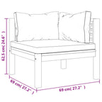 12-tlg. Garten-Lounge-Set mit Creme Kissen Massivholz Akazie