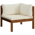 9-tlg. Garten-Lounge-Set mit Creme Kissen Massivholz Akazie