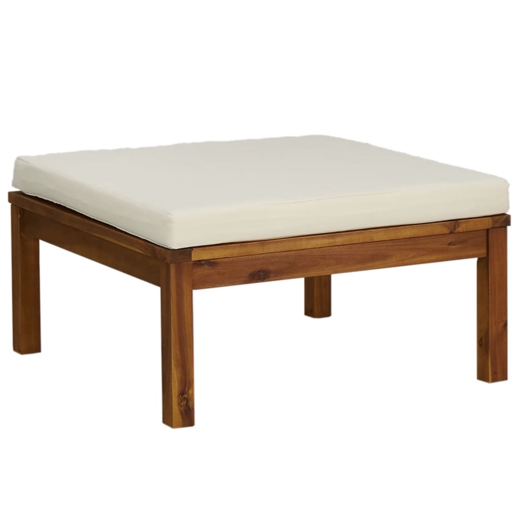 9-tlg. Garten-Lounge-Set mit Creme Kissen Massivholz Akazie