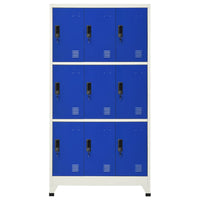 Schließfachschrank Grau und Blau 90x45x180 cm Stahl