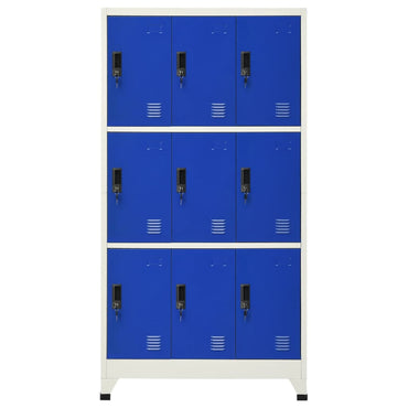 Schließfachschrank Grau und Blau 90x45x180 cm Stahl