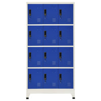 Schließfachschrank Grau und Blau 90x45x180 cm Stahl