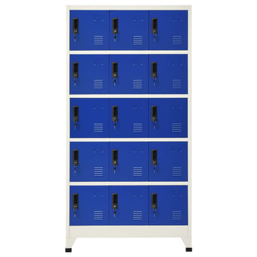 Schließfachschrank Grau und Blau 90x40x180 cm Stahl