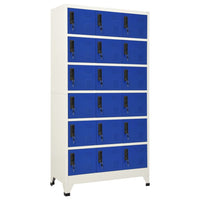 Schließfachschrank Grau und Blau 90x40x180 cm Stahl