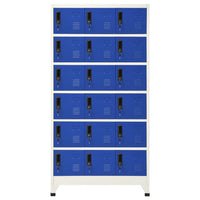 Schließfachschrank Grau und Blau 90x40x180 cm Stahl