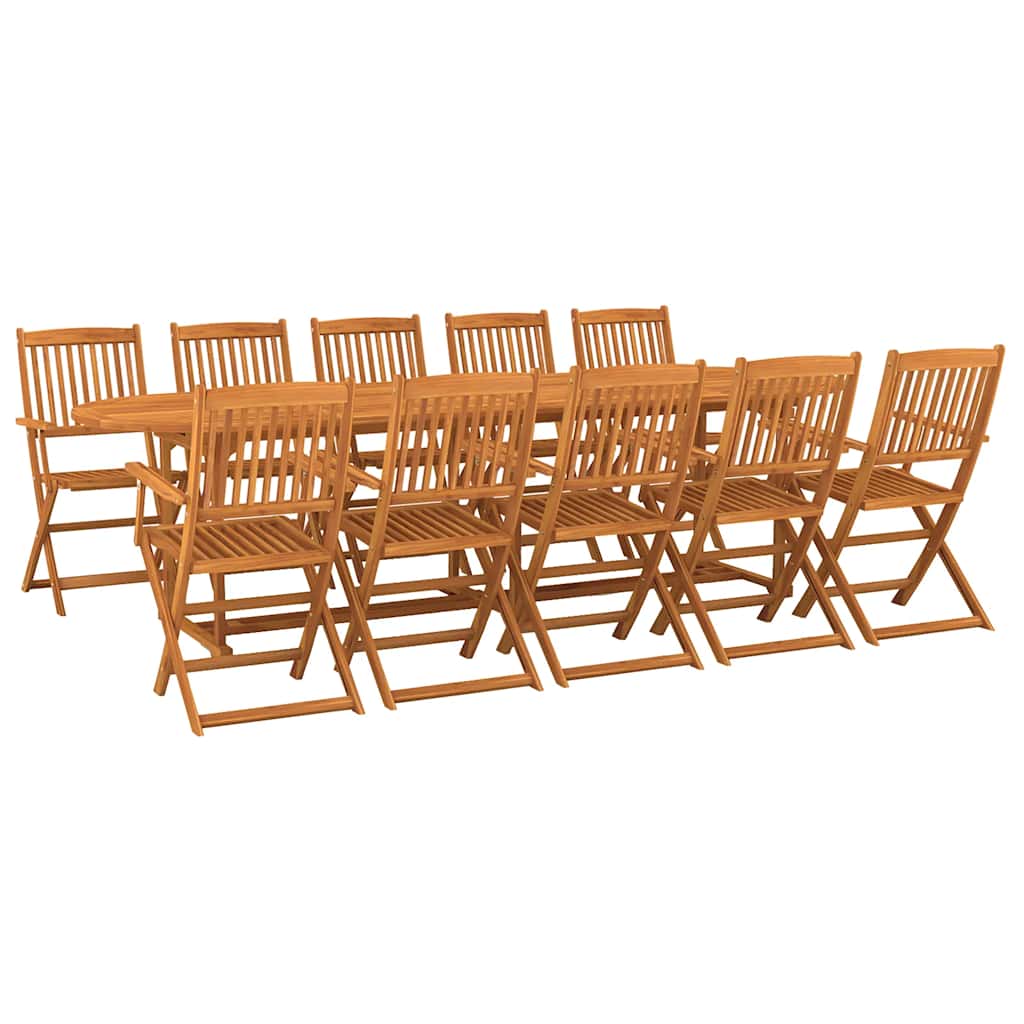 11-tlg. Garten-Essgruppe 280x90x75 cm Massivholz Akazie