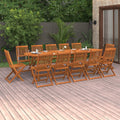 13-tlg. Garten-Essgruppe 280x90x75 cm Massivholz Akazie