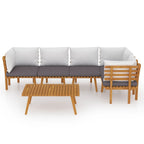 6-tlg. Garten-Lounge-Set mit Kissen Massivholz Akazie