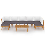 8-tlg. Garten-Lounge-Set mit Kissen Massivholz Akazie