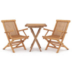 3-tlg. Garten-Essgruppe Massivholz Teak