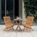 3-tlg. Garten-Essgruppe Massivholz Teak
