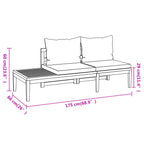 4-tlg. Garten-Lounge-Set mit Dunkelgrauen Kissen Akazienholz