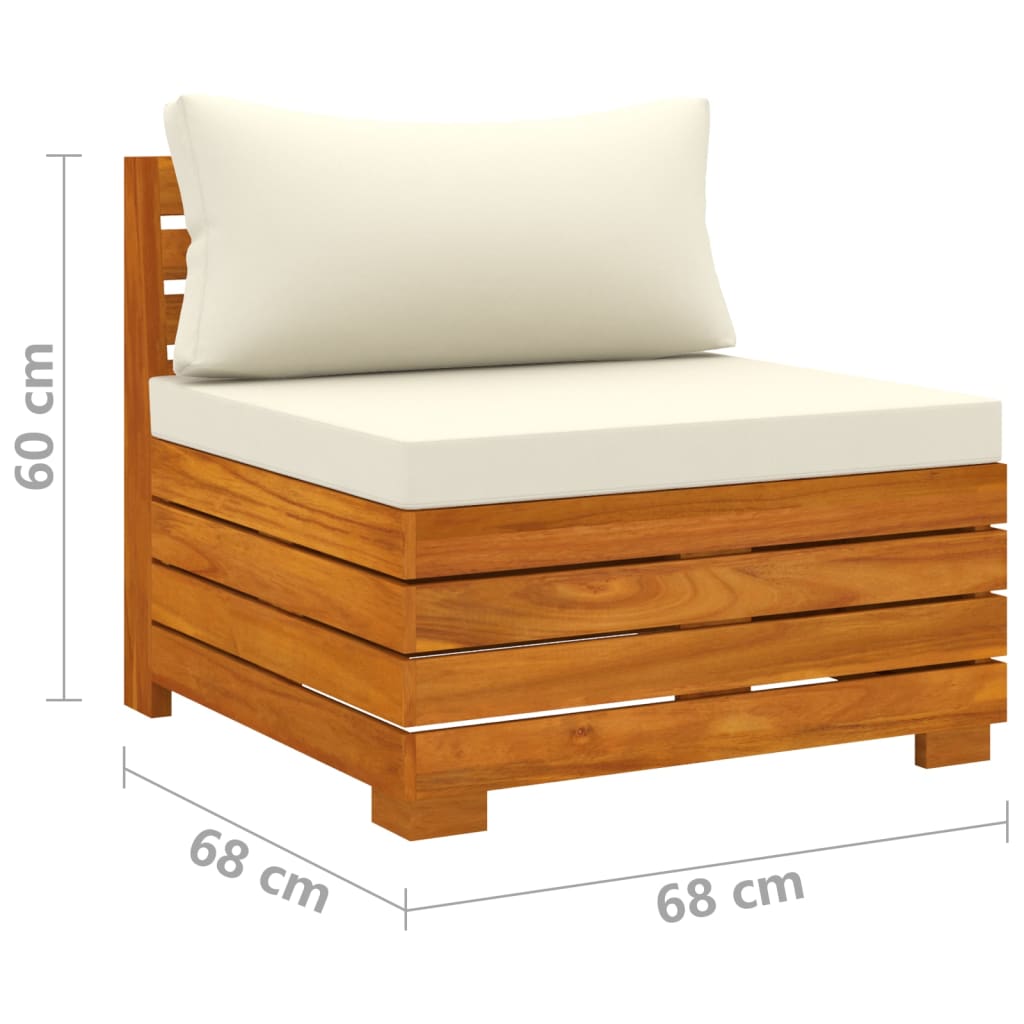 3-Sitzer-Gartensofa mit Kissen Massivholz Akazie