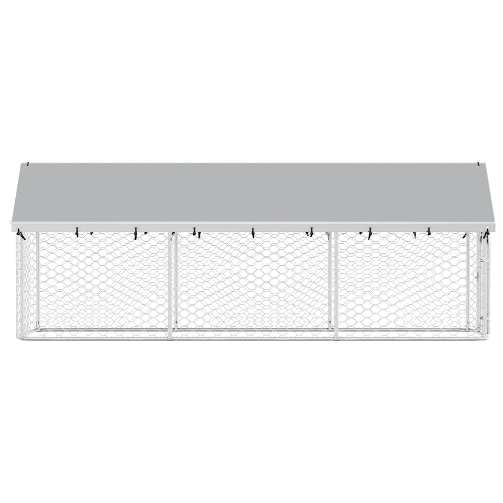 Outdoor-Hundezwinger mit Dach 400x100x150 cm