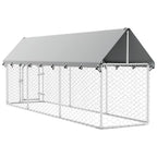Outdoor-Hundezwinger mit Dach 400x100x150 cm