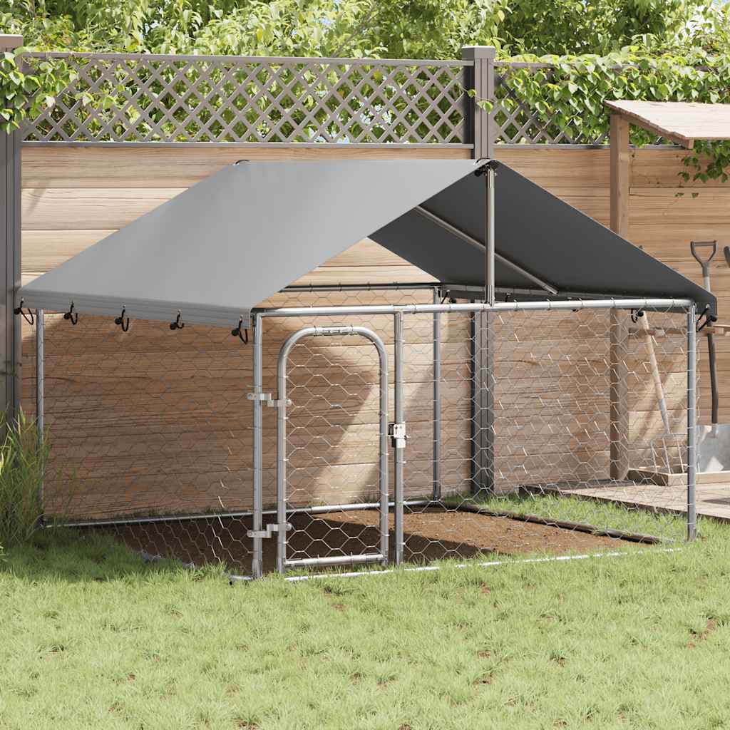 Outdoor-Hundezwinger mit Dach 200x200x150 cm