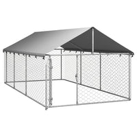 Outdoor-Hundezwinger mit Dach 400x200x150 cm