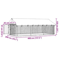 Outdoor-Hundezwinger mit Dach 400x200x150 cm