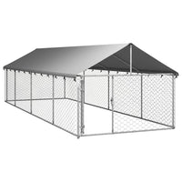 Outdoor-Hundezwinger mit Dach 600x200x150 cm