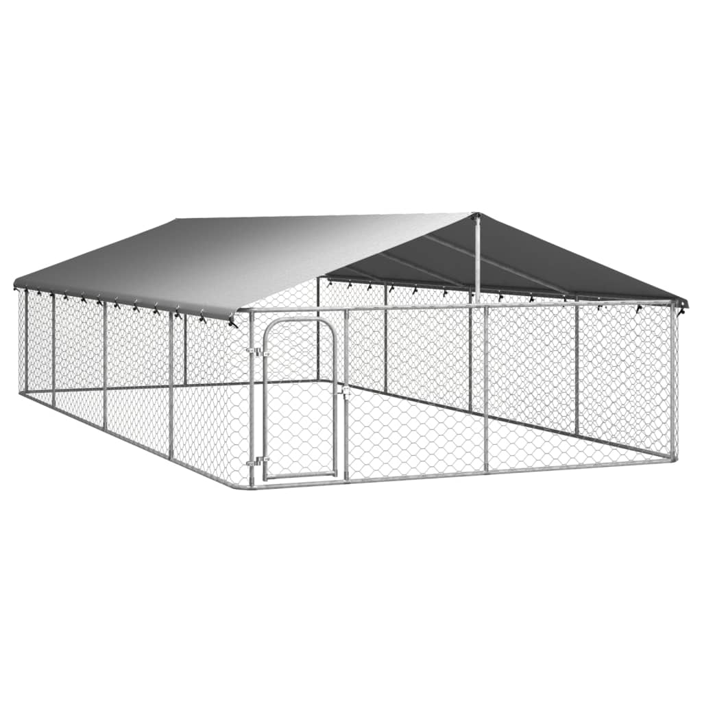 Outdoor-Hundezwinger mit Dach 600x300x150 cm