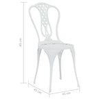 3-tlg. Bistro-Set Aluminiumguss Weiß