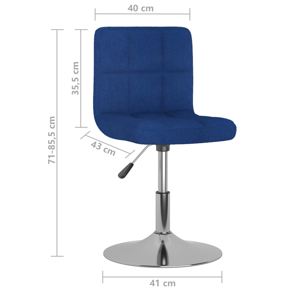 Esszimmerstühle 6 Stk. Drehbar Blau Stoff