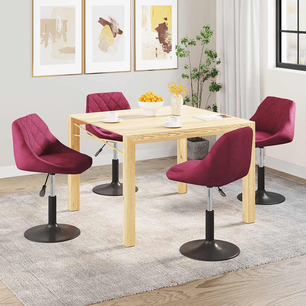 Esszimmerstühle 4 Stk. Drehbar Weinrot Samt