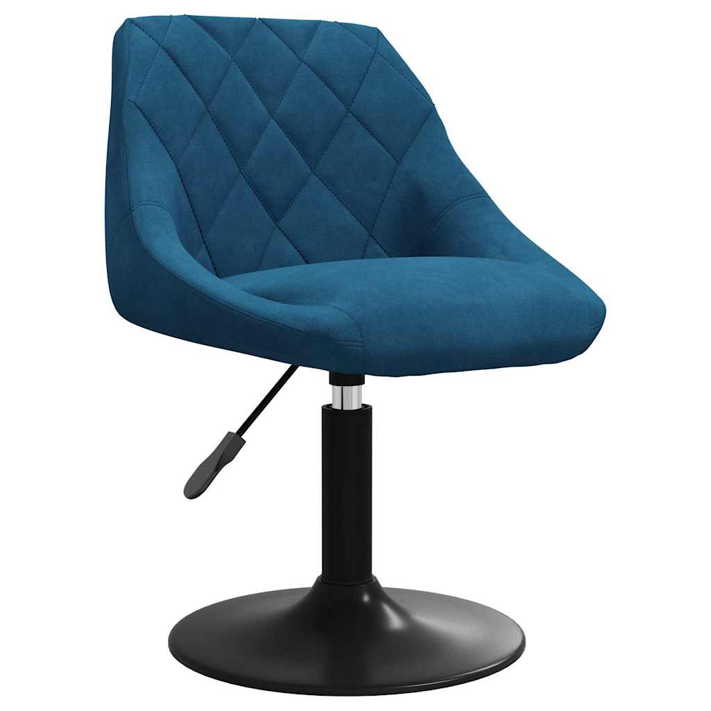 Esszimmerstühle 6 Stk. Drehbar Blau Samt