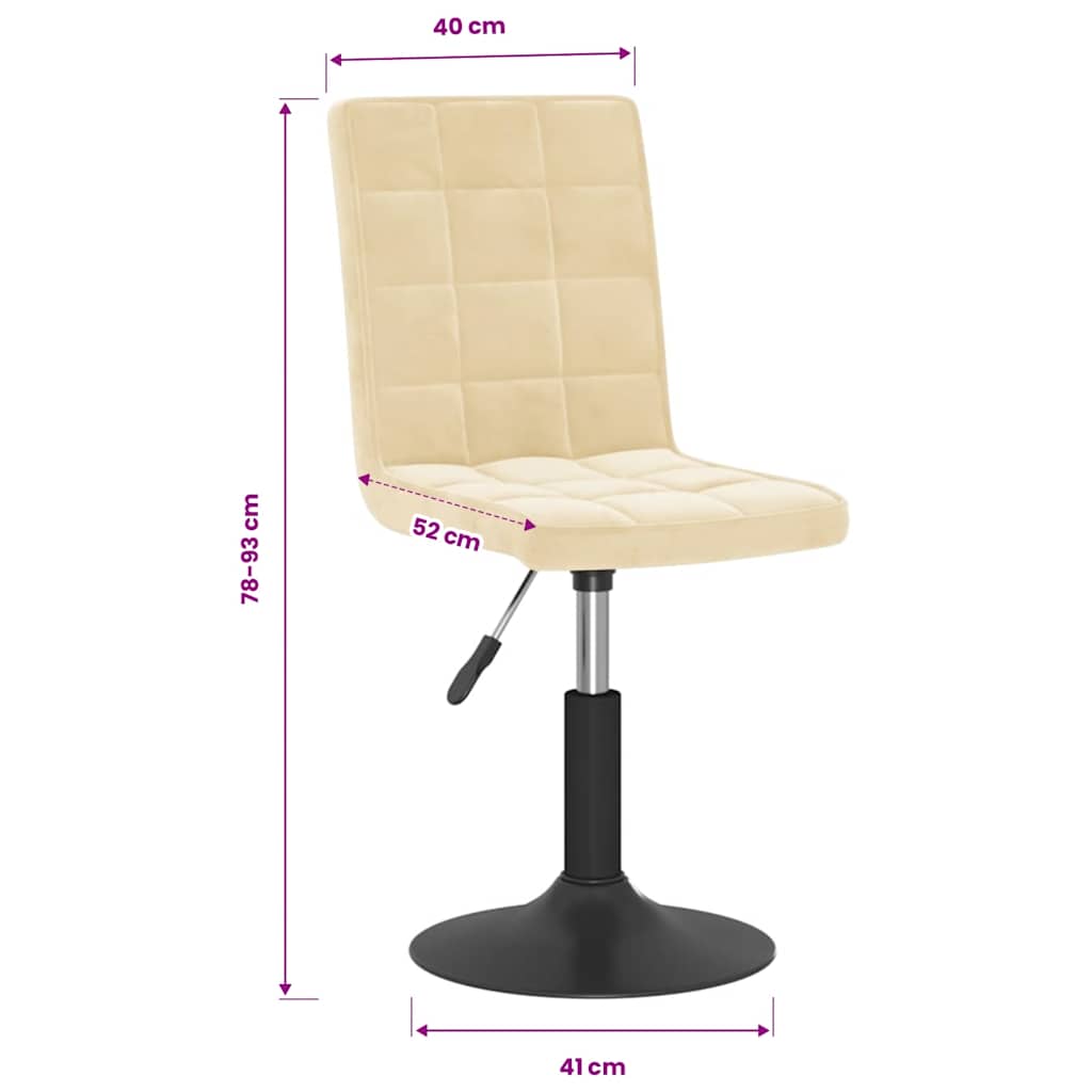 Esszimmerstühle 6 Stk. Drehbar Creme Samt