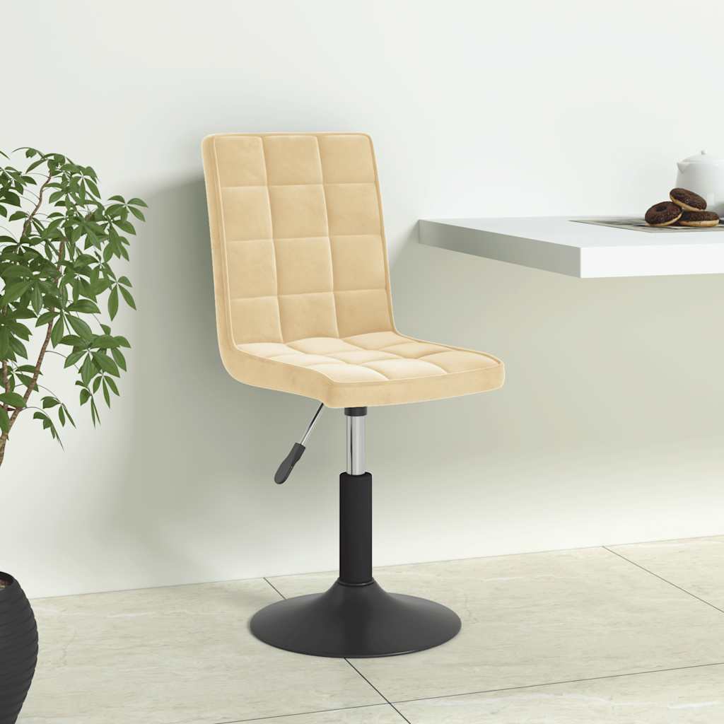 Esszimmerstühle 6 Stk. Drehbar Creme Samt