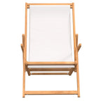Strandstuhl Klappbar Massivholz Teak Creme