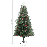 Weihnachtsbaum mit Zapfen Grün 225 cm PVC & PE