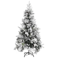 Weihnachtsbaum mit Zapfen Beschneit 225 cm PVC & PE