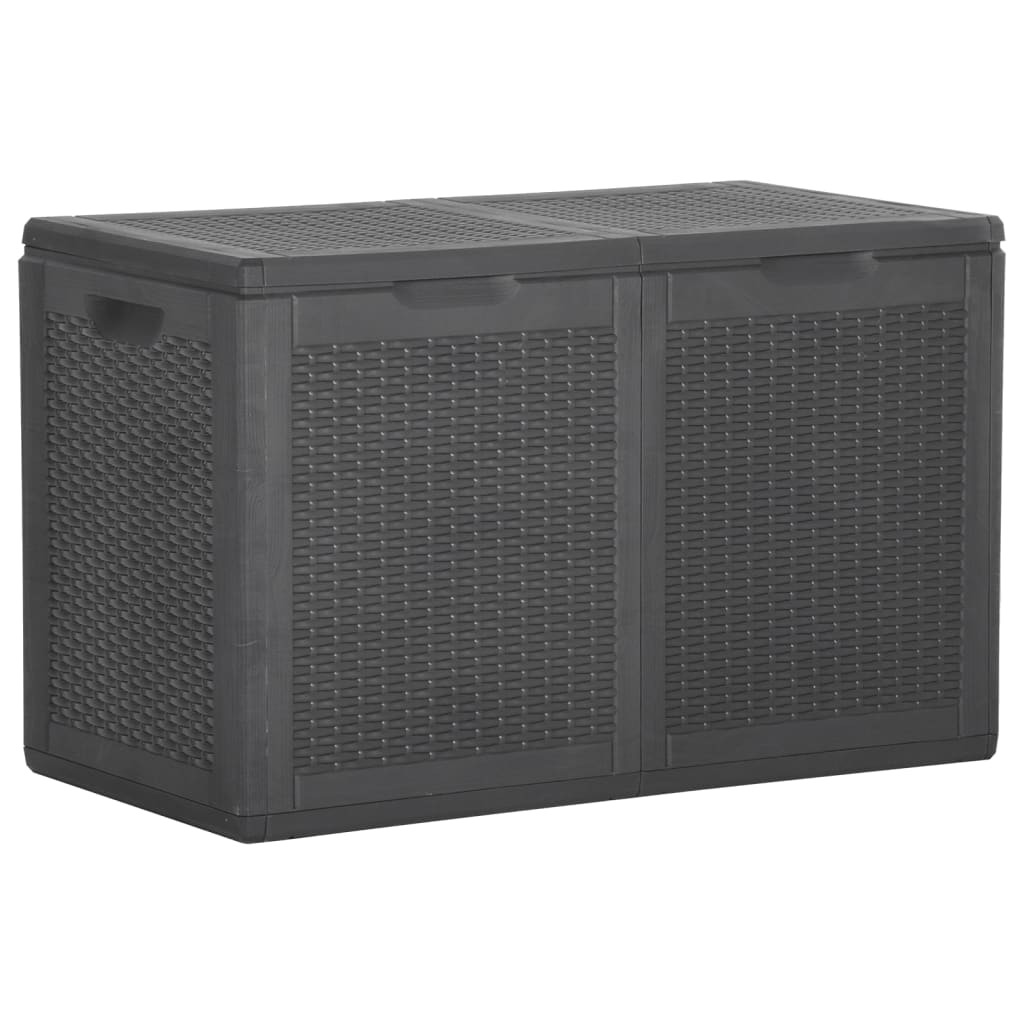 Garten-Aufbewahrungsbox 180 L Schwarz PP Rattan