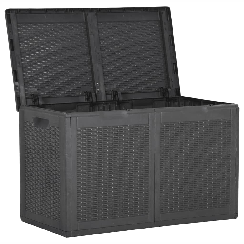 Garten-Aufbewahrungsbox 180 L Schwarz PP Rattan