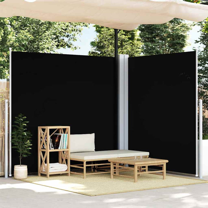 Seitenmarkise Ausziehbar Schwarz 220x600 cm