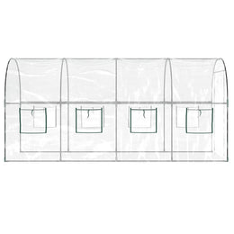 vidaXL Gewächshaus Transparent 160x400x190 cm PVC & Stahl