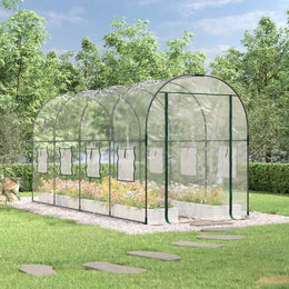 vidaXL Gewächshaus Transparent 160x400x190 cm PVC & Stahl