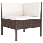 8-tlg. Garten-Lounge-Set mit Auflagen Poly Rattan Braun
