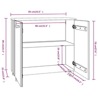 Sideboard HAMAR Dunkelgrau 85x35x80 cm Massivholz Kiefer