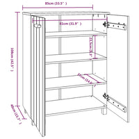 Schuhschrank HAMAR Weiß 85x40x108 cm Massivholz Kiefer