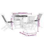 5-tlg. Garten-Essgruppe Klappbar Massivholz Teak