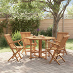 5-tlg. Garten-Essgruppe Klappbar Massivholz Teak