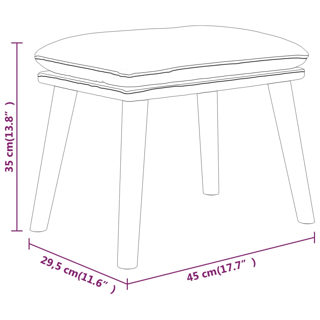 Fußhocker Creme 45x29,5x35 cm Stoff