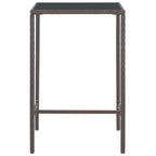 5-tlg. Gartenbar-Set mit Kissen Poly Rattan Braun