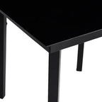 Garten-Esstisch Schwarz 140x70x74 cm Stahl und Glas