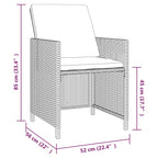 9-tlg. Garten-Essgruppe mit Kissen Poly Rattan Schwarz
