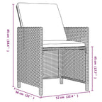 9-tlg. Garten-Essgruppe mit Kissen Poly Rattan Braun